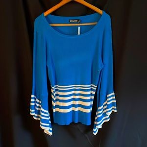 7th Avenue Design Studio New York & Company Blue Stripe Sweater XL